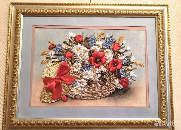 Картины из шелковых лент