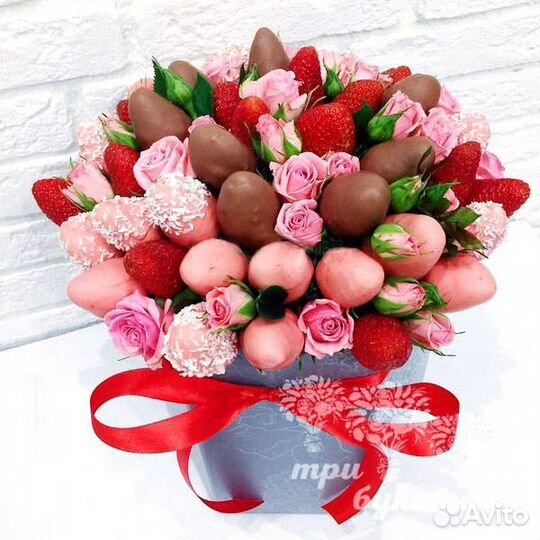 Букеты из клубники в шоколаде