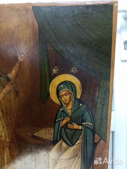 Икона старинная Благовещение.Пр.Бцы