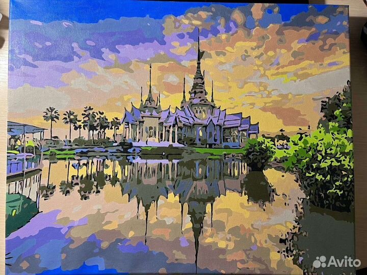 Картина по цветам раскрашенная