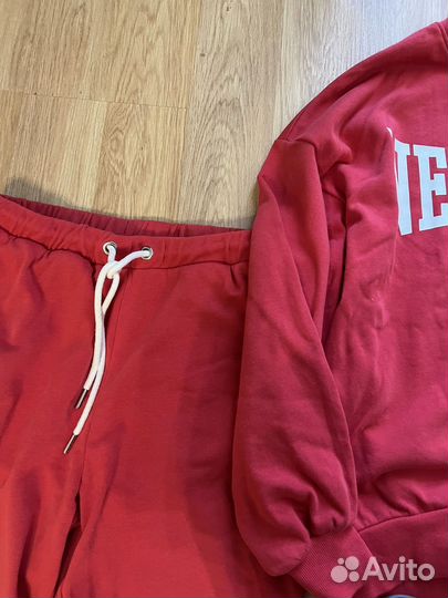 Костюм спортивный хлопок H&M красный Xs S