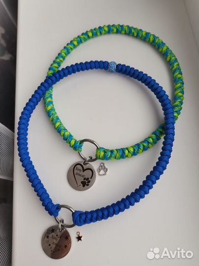 Адресник для собаки. Плетёный шнурок