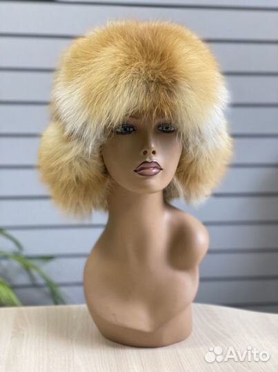 Шапка ушанка из меха лисы