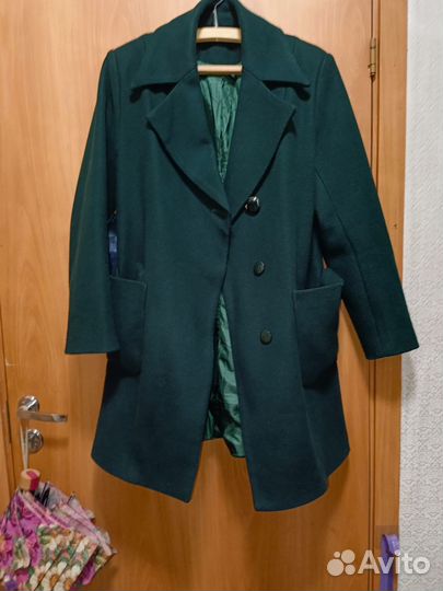 Полупальто женское 48 50 размер х/б зелёное