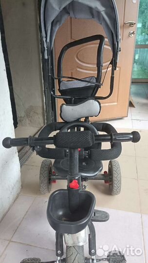 Велосипед коляска трёхколёсный с ручкой