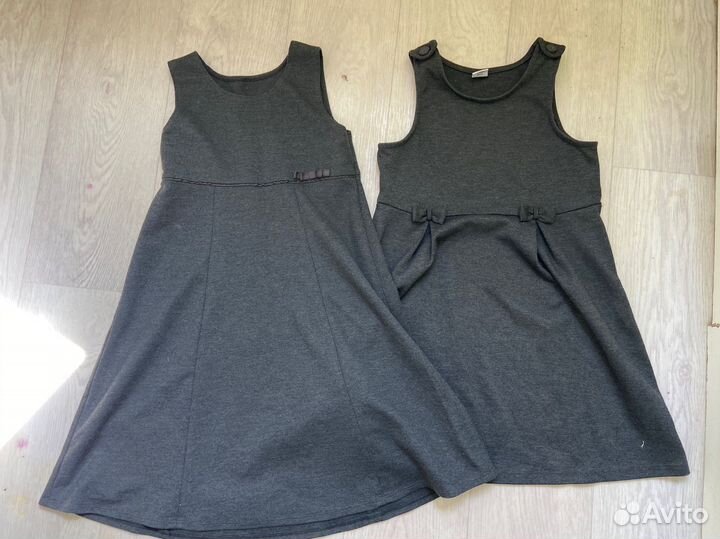 Школьный сарафан серый 122 128 в идеале
