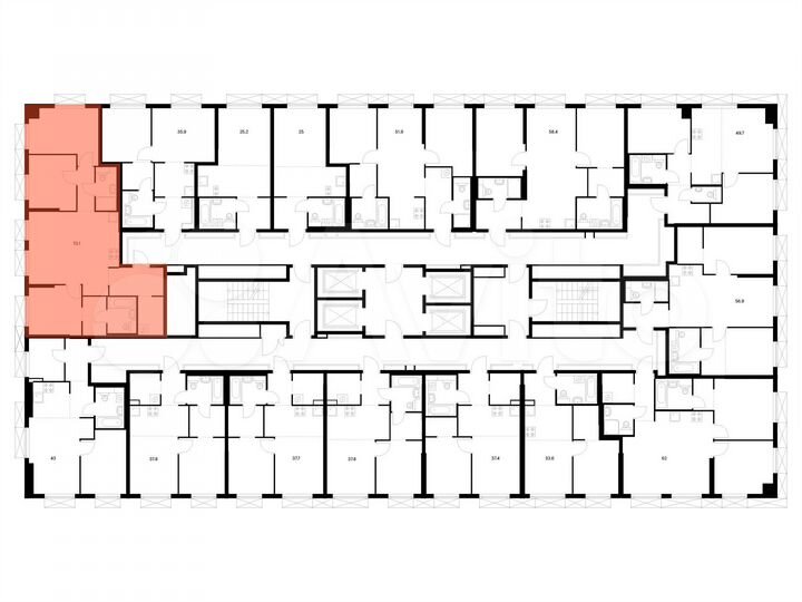 3-к. квартира, 73,1 м², 29/31 эт.