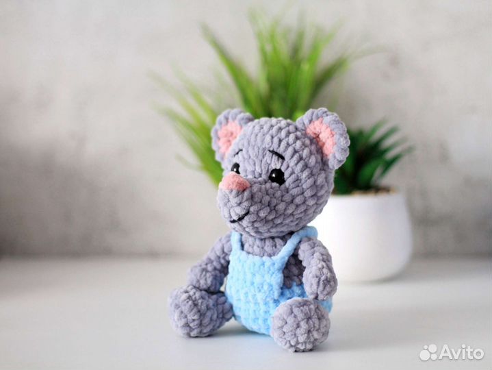 Мягкая игрушка мышонок в штанишках. Ручная работа