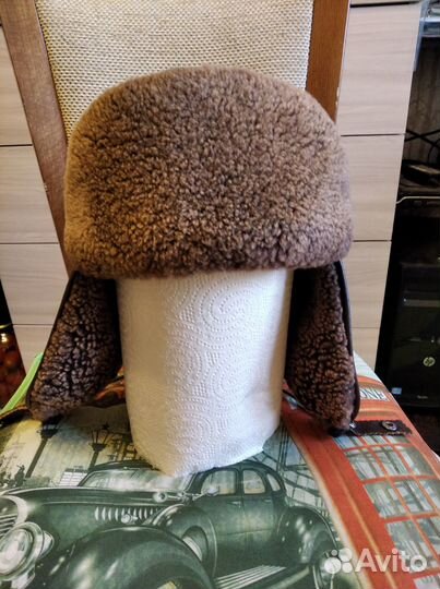 Шапка ушанка детская натуральная кожа и мех