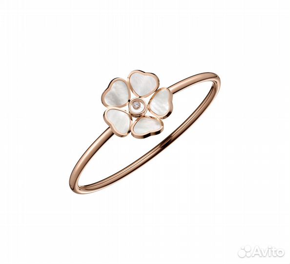 Золотой Браслет chopard Happy Hearts Flowers