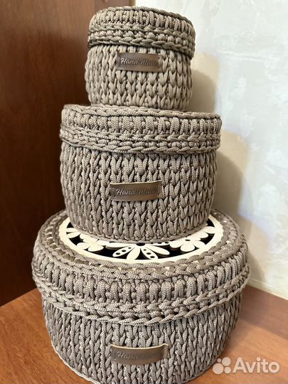 Вязанные корзины