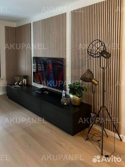 Стеновые рейки шпонированные