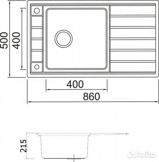 Мойка кухонная Seaman Eco Roma SMR-8650A с клапан