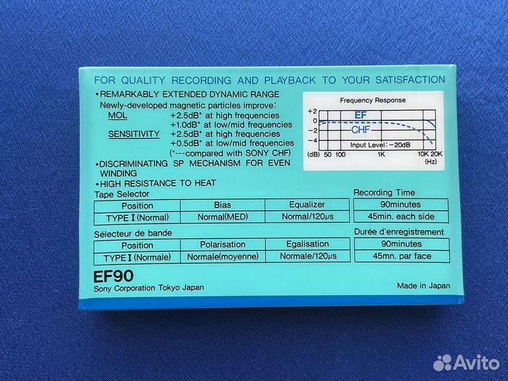 Аудиокассета Sony EF 90 no inproved