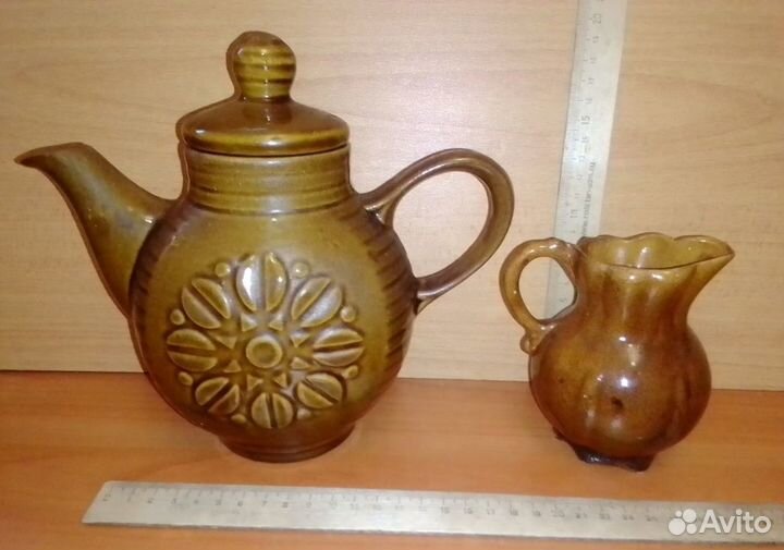 Чайник заварочный керамический и молочник из СССР