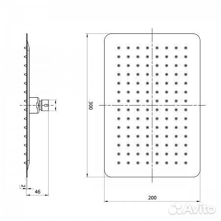 Лейка душевая Lemark LM9490BL верхняя, прямоуголь