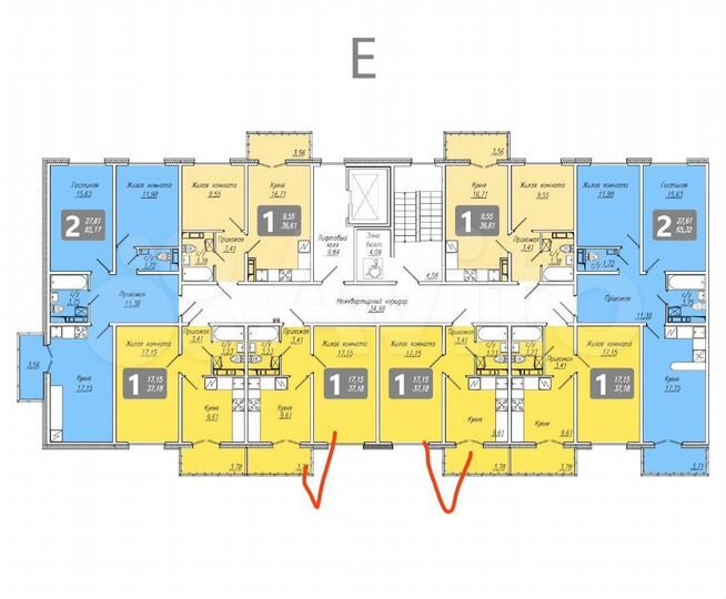 2-к. квартира, 65,2 м², 2/9 эт.