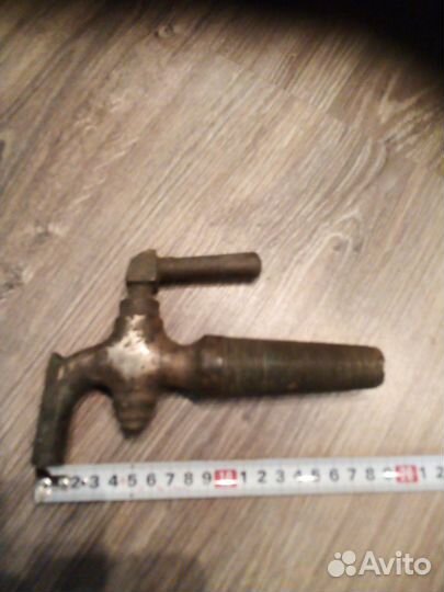 Кран старинный, латунный