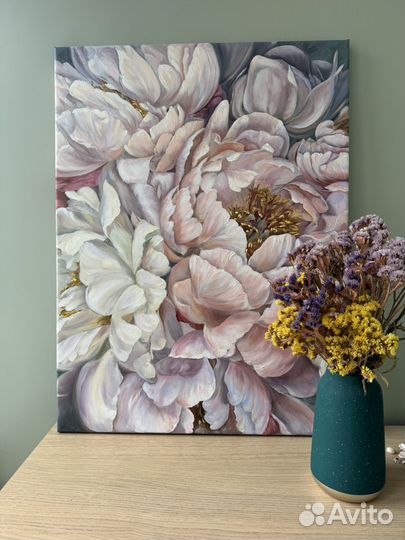 Картина маслом Пионы