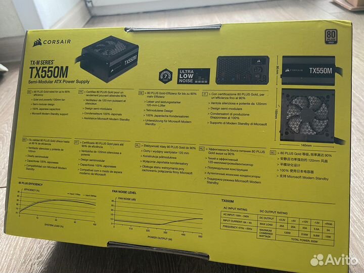 Блок питания для пк 550w corsair tx550m 80 gold