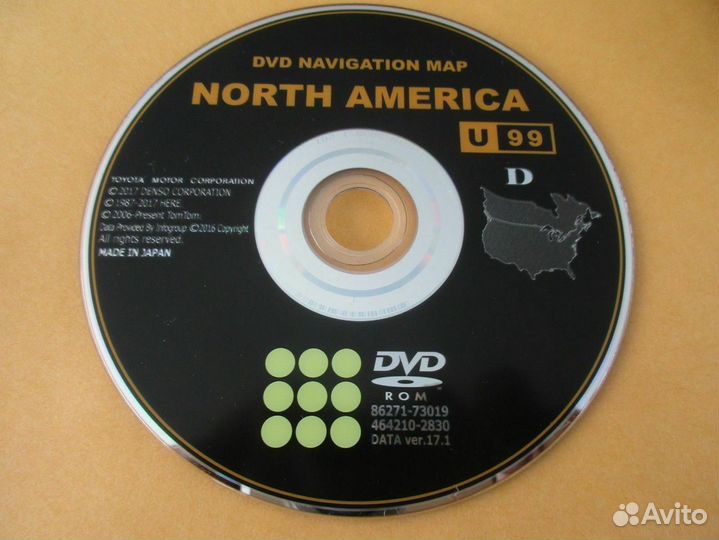 Загрузочный диск навигации U34 и U99 MAP Toyota