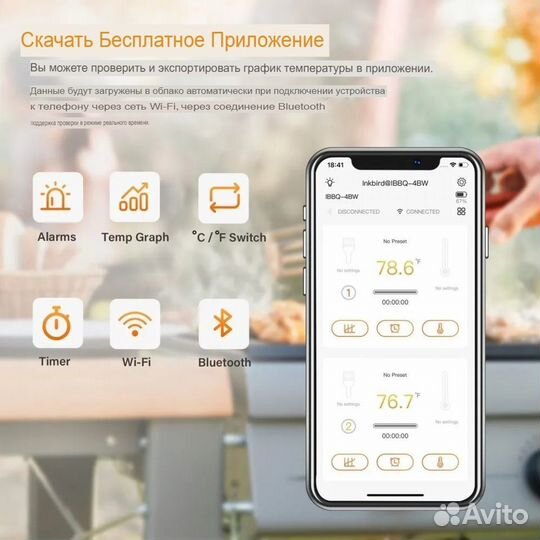 Термометр Inkbird ibbq-4BW