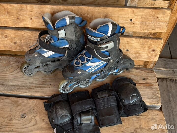 Роликовые коньки детские с защитой