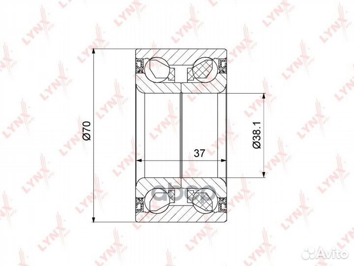 Подшипник ступичный перед WB1451 lynxauto