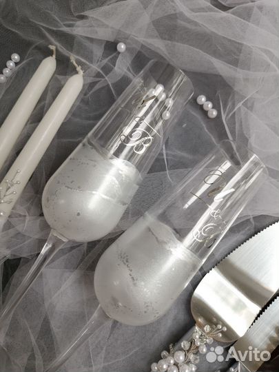 Бокалы на свадьбу, свадебные аксессуары