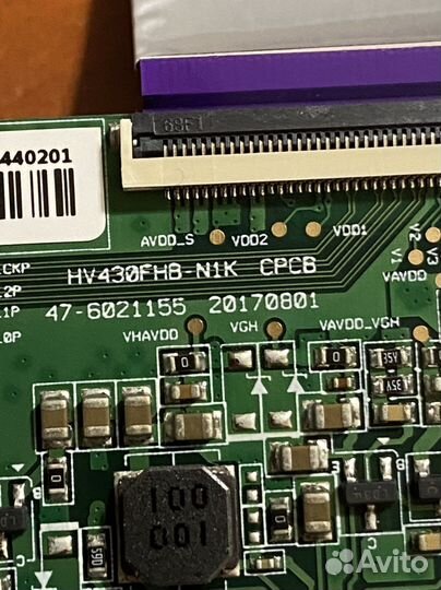 Hv430fhb-n1k cpcb 47-6021155 от Sony kdl-43wf665