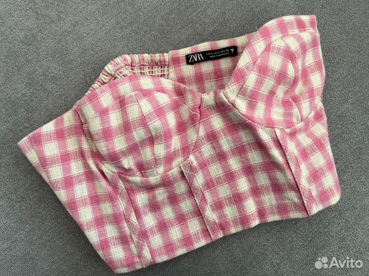 Zara новый топ бюст корсет розовый S