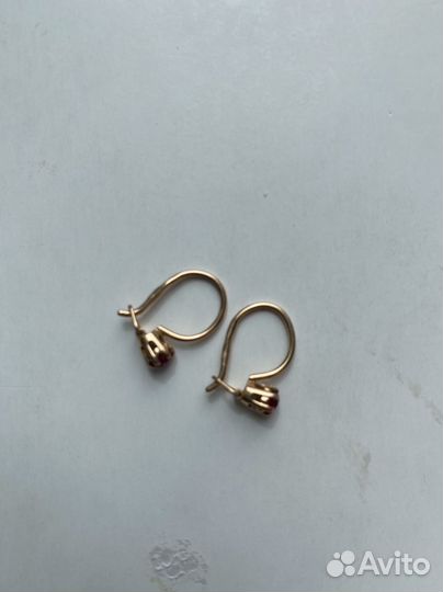 Золотые серьги СССР 585 проба со звездой