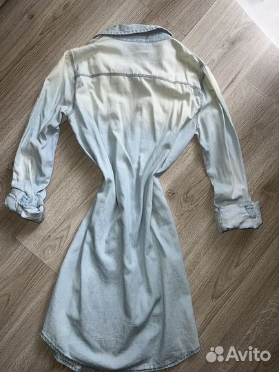 Джинсовая рубашка stradivarius женская