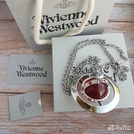 Подвеска Vivienne Westwood orb Сатурн 6см красная