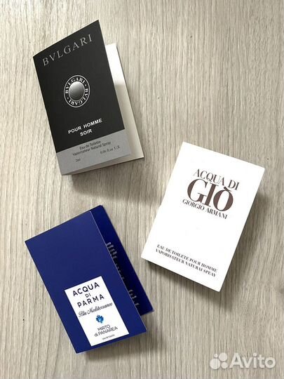Пробники парфюм bvlgari, armani, acqua di parma