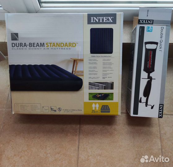Надувной матрас Intex 180*200 см + насос