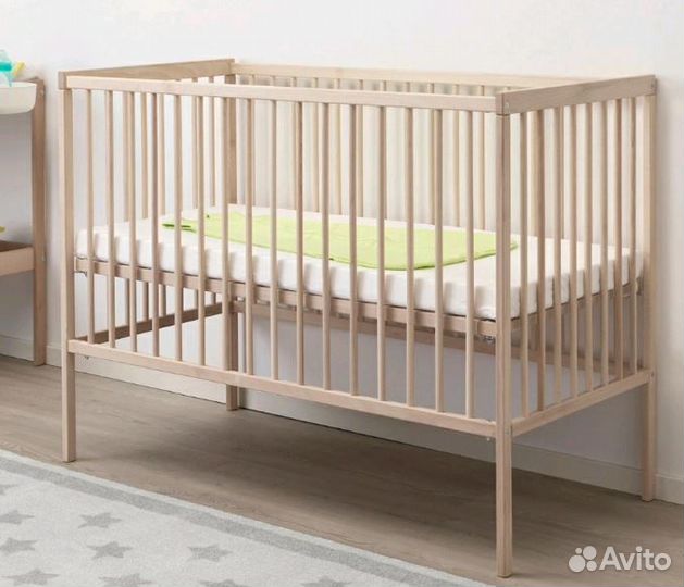 Продам кроватку детскую IKEA береза 120х60см