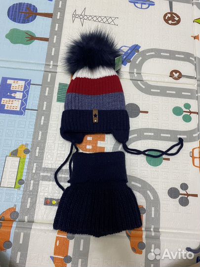 Комплект шапка и снуд зима