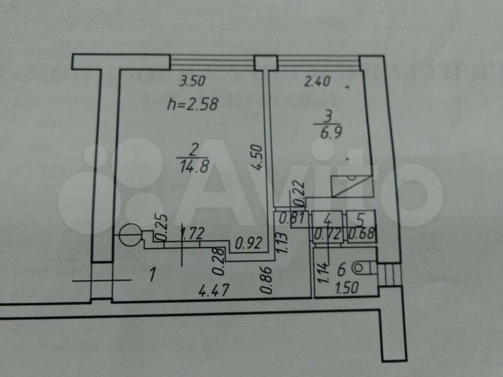 1-к. квартира, 29,7 м², 1/2 эт.