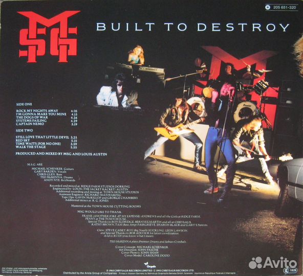 LP The Michael Schenker Group–MSG /Built To Desroy