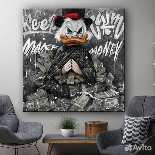 Картина современный арт Скрудж Микки Маус
