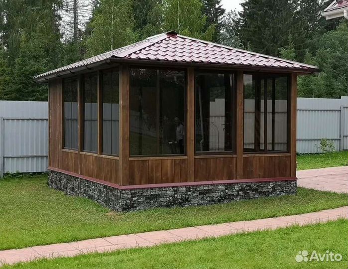 Остекление беседок, террас: алюминиевые системы