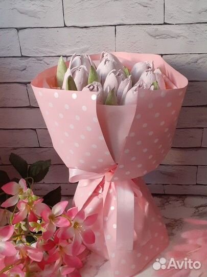 Тюльпаны съедобные из зефира