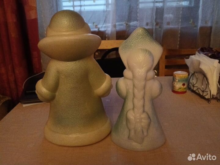 Дед мороз и снегурочка СССР пластик