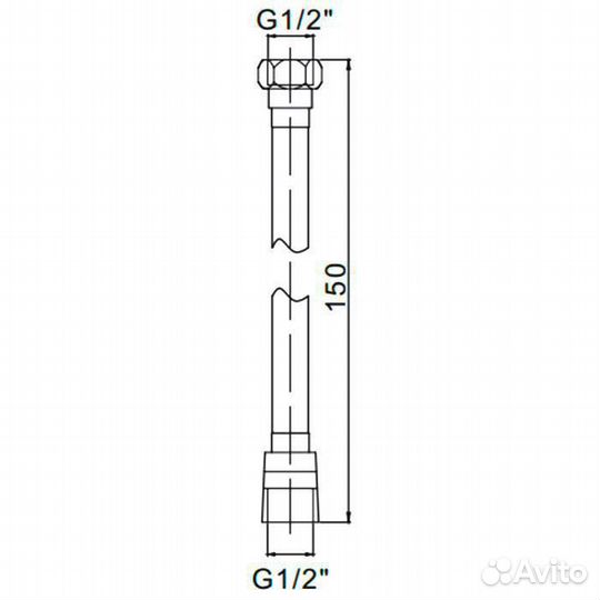 Шланг для душа 150см защита от скручивания K40205