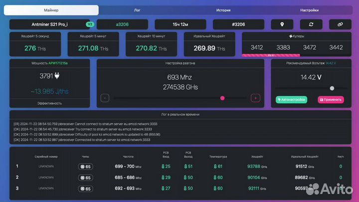 Прошивка Antminer S21 Pro 234T