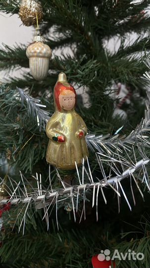 Игрушка стеклянная на прищепке винтаж СССР