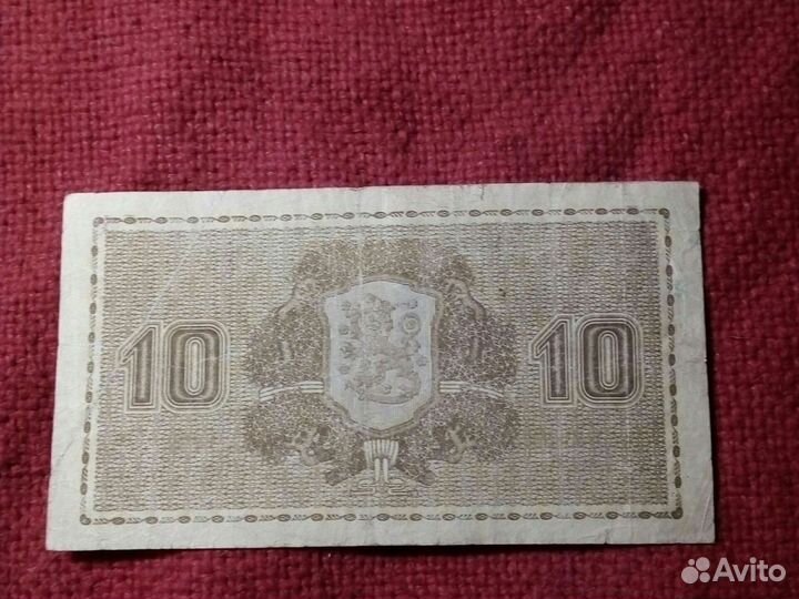 Финляндия Бона 10 марок 1939 год/VF.Litt.D