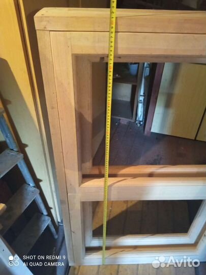 Оконный блок деревянный для бани