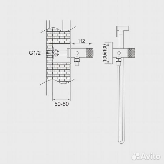 Гигиенический душ со смесителем Rose R225, хром